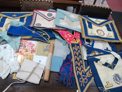 Lot 1020 - A Quantity of Vintage Masonic Items - sashes,...