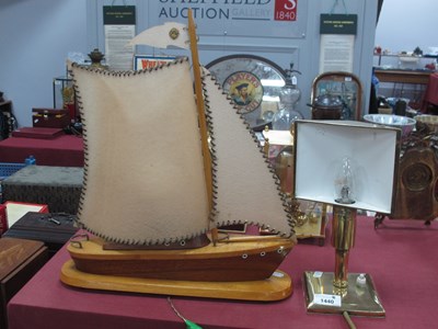 Lot 1440 - A Vintage Circa 1950's Wooden Yacht Lamp. 40cm...