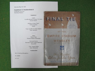 Lot 424 - 1935 Rugby League Cup Final Programme,...