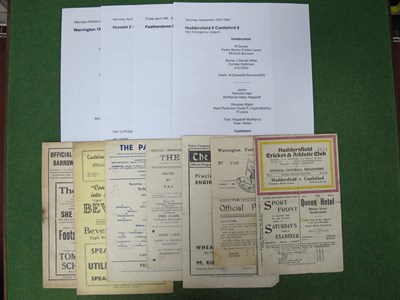 Lot 425 - Castleford Rugby League Programmes, 1944-5...