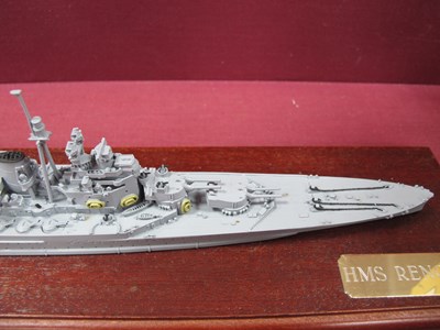 Lot 576 - Two White Metal Warship Display Models by...