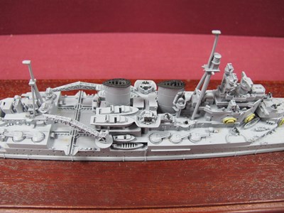 Lot 576 - Two White Metal Warship Display Models by...