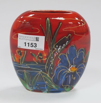 Lot 1153 - Anita Harris 'Beebrook' Purse Vase, gold...