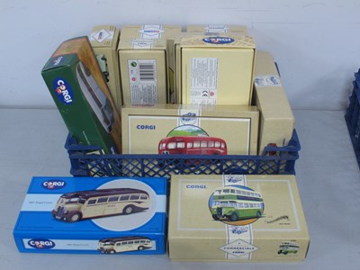 Lot 455 - Eleven Diecast Model Buses by Corgi, to...