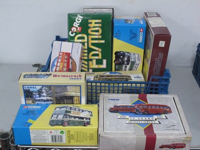Lot 442 - Fourteen Diecast Models by Corgi, mostly buses...