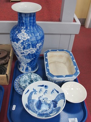 Lot 1343 - Chinese Blue-White Prunus Flower Decorated...