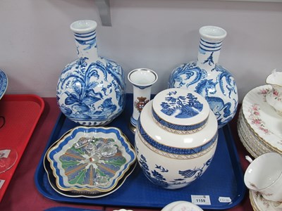 Lot 1159 - Ipar Portugal, pair of blue-white vases,...