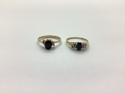 Lot 223 - Two 9ct Gold Dress Rings, oval claw set to the...