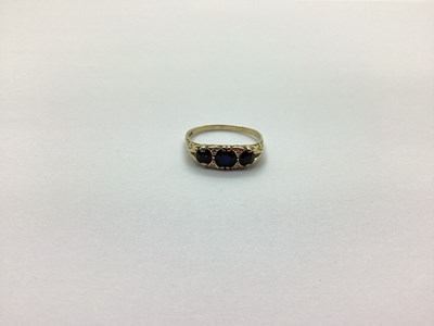 Lot 225 - A 9ct Gold Sapphire and Diamond Set Ring, of...