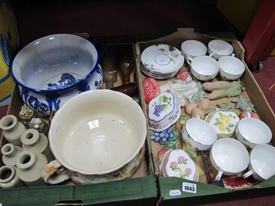 Lot 1043 - Ceramics, to include two large pots with...