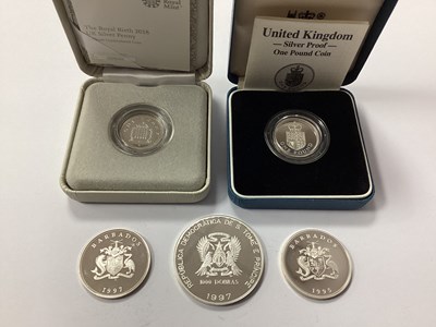 Lot 512 - Five Silver Coins, including a Royal Mint 2018...