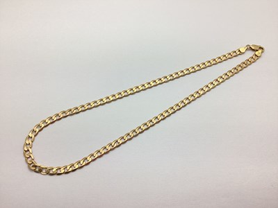 Lot 210 - A Flat Curb Link Chain, stamped "375"...