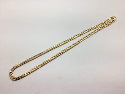 Lot 204 - A Flat Curb Link Chain, stamped "375" (19grams).