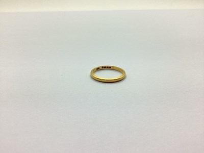 Lot 226 - A 22ct Gold Plain Wedding Band, (worn) (finger...