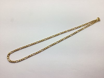 Lot 179 - A Flat Link Figaro Style Chain, 50cm long,...