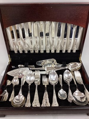 Lot 32 - Kings Pattern Canteen of Plated Cutlery,...
