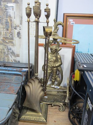 Lot 1167 - Brass Items, to incude a stick stand depicting...