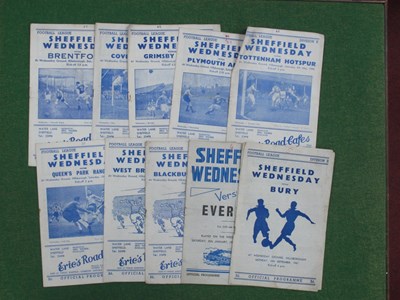 Lot 887 - Sheffield Wednesday Home Programmes, 1947-8 v....