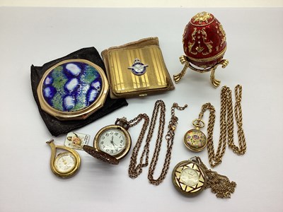 Lot 124 - Halcyon Days Enamels Miniature Pendant Watch,...