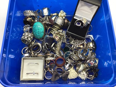 Lot 249 - A Collection of Assorted Costume Dress Rings :-...