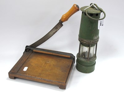 Lot 1388 - A Painted Miners Lamp, and an early XX Century...