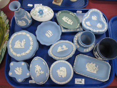 Lot 1190 - Wedgwood Jasperware Trinkets, including egg,...