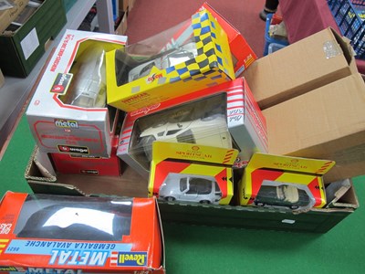 Lot 640 - Twelve diecast model cars by Revell, Burago,...