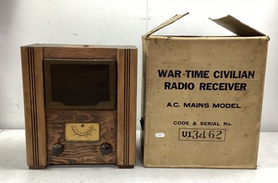 Lot 309 - WWII War Time Civilian Valve Radio Receiver,...