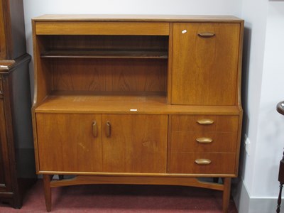 Lot 1551 - 1970's Teak High Backed Sideboard, with lipped...