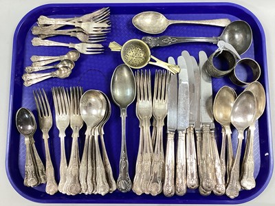 Lot 22 - Kings Pattern Plated Cutlery, a Victorian...