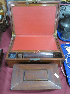 Lot 1324 - A XIX Century writing slope with red lether to...