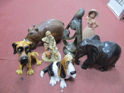 Lot 1010 - Collection of figurines to include carved...