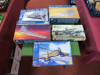 Lot 475 - Five Boxed Plastic Model Military Aircraft...
