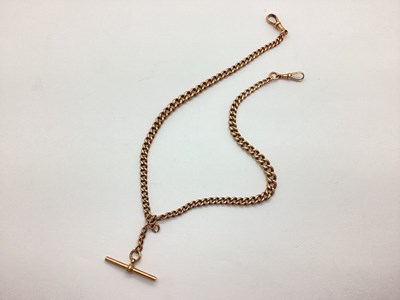 Lot 123 - A Graduated Curb Link Double Albert Chain,...