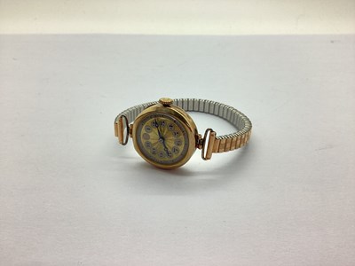 Lot 128 - A 9ct Gold Cased Ladies Wristwatch, the...