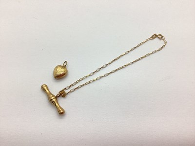 Lot 173 - A Fine Chain Bracelet, suspending 9ct gold...
