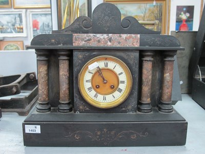 Lot 1403 - Late XIX century Black Slate and Marble Cased...