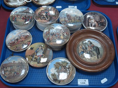 Lot 1208 - Pratt Ware Pot Lids, including Horse Racing,...