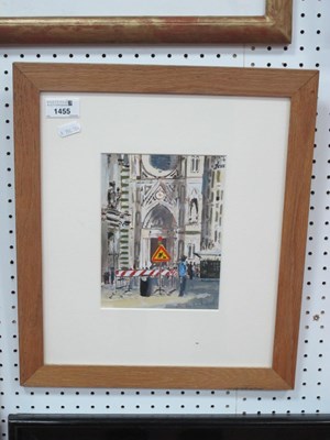 Lot 1455 - Tom Richards 'Piazza Del Duomo', mixed media...