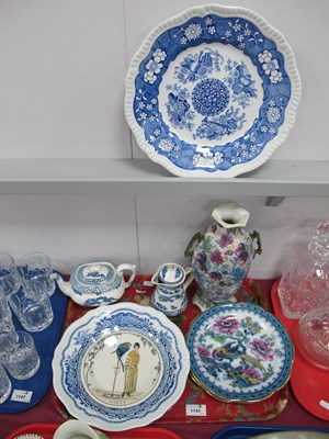 Lot 1144 - Spode 'Blue Rool' plates, Booths tea pot and...