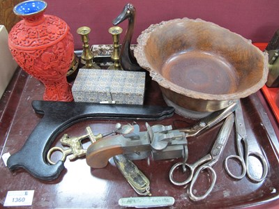 Lot 1360 - Dunhill Tinder Pistol, scissors, Oriental red...