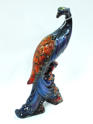 Lot 1153 - Anita Harris Model of a Peacock, in reactive...