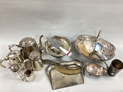 Lot 34 - Assorted Plated Ware, including swing handled...