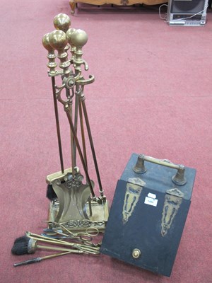 Lot 1404 - Brass Fireside Companion Set on Stand, a metal...