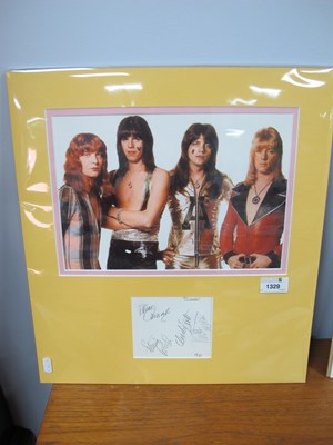 Lot 1329 - The Sweet, Autographs of all four band members,...