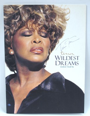 Lot 1256 - Tina Turner. Autograph, blue pen signed...