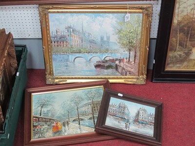 Lot 1454 - Dubois, Seine River Scene with Notre Dame in...