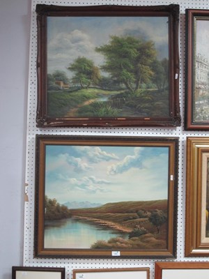 Lot 1461 - Webb, River in Moorland Setting, oil on canvas,...