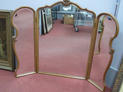 Lot 1413 - French Style Oak Folding Dressing Table Mirror,...