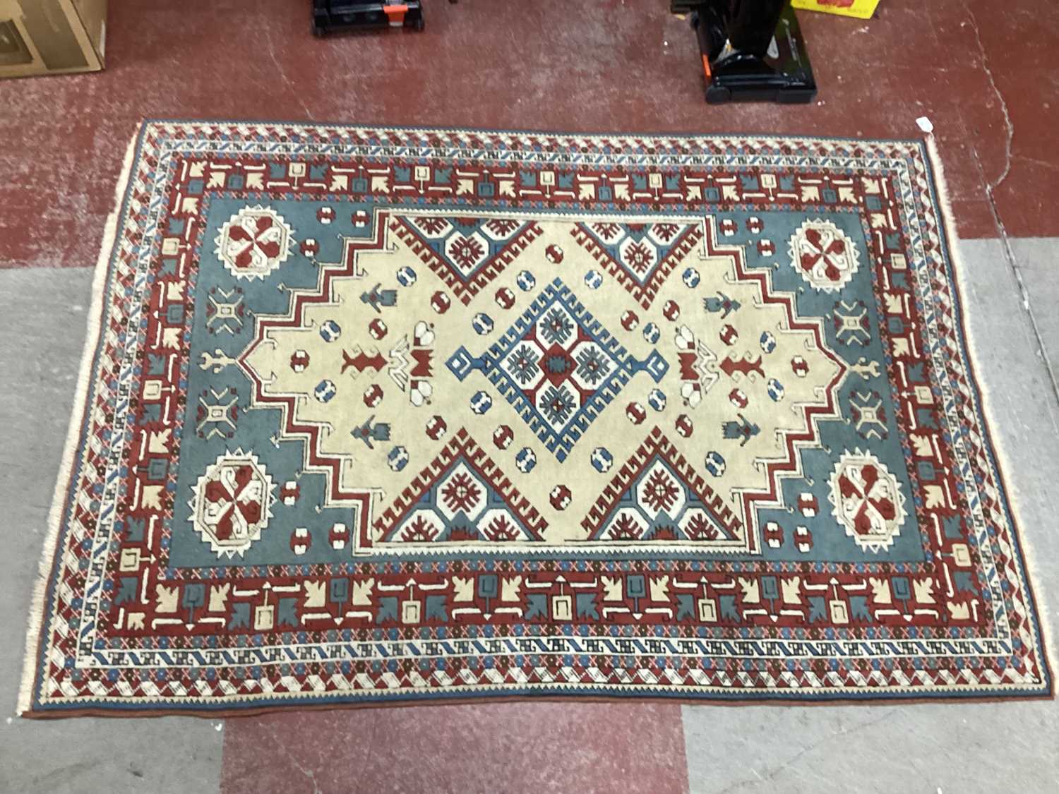 Lot 1535 - A Persian Style Wool Rug, the centre with...